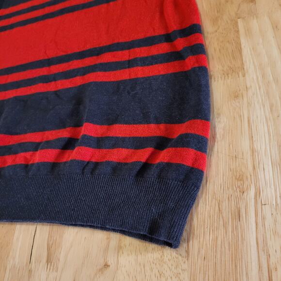 French Connection Red & Gray Striped Long Sleeve Mini Sweater Dress Bodycon Sm - Picture 4 of 11